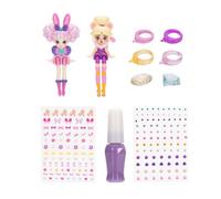 Ring Queens Foodie 2-Pack Dolls, Sugar Pop & Confetti Glaze Girls Toys | Interactive Minis for Girls, Peel Off Nail Polish, Rings & Gems, 150+ Stickers, Collectible Dolls, for 3+