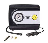 RING TYREINFLATE 10 Analogue Tyre Inflator Air Compressor with Three Adaptors - Measures in PSI, BAR and kPA
