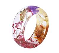 Ring Resin and Jewelry Beautiful Resin Flower Rings for Women Special Gifts Men Fashion Gift Rings Self Love Heart Ring (Multicolor, One Size)
