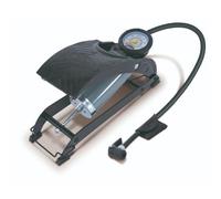 Ring Single Barrel Foot Pump With Adaptor Kit - Durable Anti-Slip Rubber Tread Plate