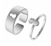 Ring Rings Rings for Women Men Gold Silver Matching Rings for Couples Rings Set Adjustable Jewelry Ring Lovers Jewelry Boxes Jewelry Rings, A, Stainless Steel, No gemstones