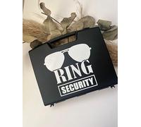 Ring Security Box for Ring Bearer, Personalised with Name and Date, Black