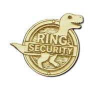 Ring Security Wooden Badge, Wedding Ring Bearer Pin, Engraved Lapel Gift, Son Wedding GIft, Dinosaur Wedding (Dino Ring Shape)