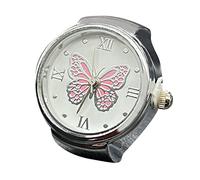 Ring Set Gold Women's Waterproof Adjustable Real Watch Ring To Tell The Time Watch Ring, Round Chunky Ring, Silver Adjustable Rings, Fashionable Watch Jewellery, one size, Metal, No Gemstone