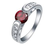 Ring Set, Rings Women Best Friend Plated with Red Cubic- Size Stackable Eternity for Girl Box