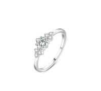 Ring Sets for Women, The Wedding Ring with Square Shape Moissanite Silver 9K White Gold Size H 1/2