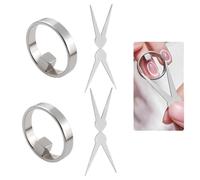Ring-Shaped Cat Eye Magnet for Nails, Cats Eye Magnetic Tool, Circle Cat Eye Magnet, Nail Magnet Tool, Y&Ring Magnet For Nails(Round,French), Portable Hollow Circular Cat Eye, for Beginners (B, 2PCS)