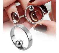 Ring-Shaped Cat Eye Magnet for Nails, Strong Nail Magnet Tool, Y & RingMagnet, Portable Hollow Circular Cat Eye, for Cat-Eye Gel Nails, for Home DIY, Beginners & Nail Artists (style A)
