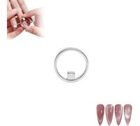 Ring-Shaped Cat Eye Magnet,Hollow Circular Cat Eye Magnet Nail Art Tool for Magnetic Gel Polish,Professional Manicure Tool for Home DIY, Beginners & Salon Use