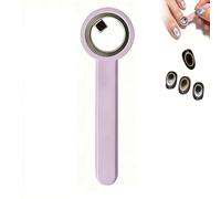 Ring Shaped Cat Eye Magnets for Nails, Upgraded 3-in-1 Hollow Circular Magnet Tool with Handle for French Heart Wide Beam Design, for Beginners & Nail Artists (Purple)
