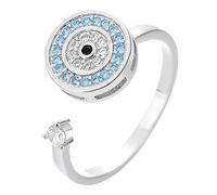 Ring Silver Cubic CZ Band Rings Adjustable Handmade Rings Jewelry Wedding Rings Women (A, A)