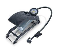 RING Single Barrel Foot Pump With Adaptor Kit - Durable Anti-Slip Rubber Tread Plate