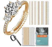 Ring Size Adjuster for Loose Rings,12 Pack-6 Sizes Plastic Guards Jewelry Fitter Resizer,Invisible Coil Wrap Ring Tightener for Women and Men, Inserts Make Rings Smaller Without Resizing (Clear Gold)