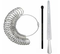 Ring Size Measurement Tool, Ring Sizer UK Aluminum Ring Mandrel Dual Size Measuring Finger Gauge for Women Men Rings