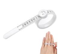 Ring Size Measuring Tool | PP Material Soft Ruler Adjustable Finger Gauge With Magnified Window Reusable Ring Sizer Device 1-17 US Sizes European Standard Jewelry Measurement Selector Precision Fit Fi
