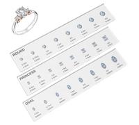 Ring Sizer - Acrylic, 30g, Sizing Gauge | 3PCS Diamond Cut Shape Jewelry Guide Ruler | Multi-Scale Band Finge Adapting Carat Estimation Jewelry Craft Accessory Kit for the