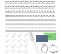 Ring Sizer Adjuster for Loose Rings 26 Pcs, Ring Sizer UK Clips Invisible Ring Sizing Adjuster Silicone Guards Holder Rings Tightener Polishing Cloth Transparent Ring Clips to Make Rings Smaller