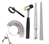 Ring Sizer, Jewelry Measuring Tools - Ring Sizing Tool Set, Finger Measuring Tape with Rubber Mallet for Measuring, Making and Repairing Jewelry at Home for Women