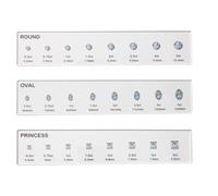 Ring Sizer Measuring Tool - Gem Set, Carat Acrylic Sizing Measurement Shape Finger Jewelry Making For Round, Square Wedding