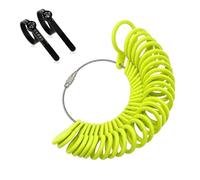 Ring Sizer Measuring Tool Kit, 27 PCS Plastic Ring Gauge Set US 1-13 UK A-Z with Half Sizes, 2 Black Soft Measuring Tapes with Magnifier, Reusable Finger Size Measurer for Women Men (Light Green)