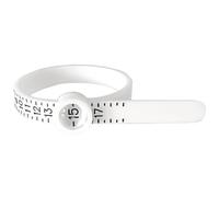 Ring Sizer Measuring Tool, Reusable Ring Measurement Tool with Magnified Window, Finger Band Sizer 1-17 US, Soft Ruler, Accurate Measurement, Black/White