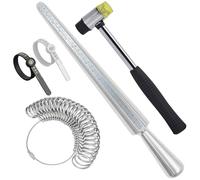 Ring Sizer Measuring Tool Set, Metal Mandrel Ring Sizers For Loose Rings Tool Aluminum with Ring Gauge US Size 1-13, Finger Size Stick Wire Wrap Rings Tools Jewelry Making Kit, 31pc