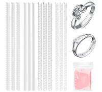 Ring Sizers for Loose Rings, 12 Pack 4 Sizes, Invisible Clear Silicone, Non-Slip Adjustable Ring Sizer, Ring Resizer and Tightener Guards, for Women and Men, Make Rings Smaller Without Resizing