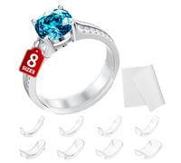 Ring Sizers for Loose Rings - 8 Pack Invisible Guards Resizer for Men and Women, Use 8 Width Sizes Easy-Clip Ring Adjuster, Spacers & Tighteners, Fit Almost Any Rings, Fits Bands Width to 1-8mm