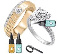 Ring Sizers for Loose Rings,Invisible Ring Size Adjuster,Spacers Resizer Fit Bands Up to 12 mm,Reduces Size by 0.5-2 Sizes,Tightener Guards for Women Men Wedding Engagement (2 Bottles)