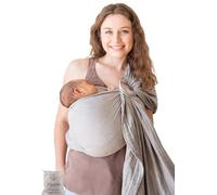Ring Sling Baby Carrier 100% Cotton Muslin Front and Chest Newborn to Toddler Carrier and Baby Sling (Grey)