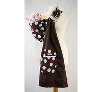 Ring Sling Baby Sling Brown/Blue Polka Dot Design Cradle or Hip Sling 180cm