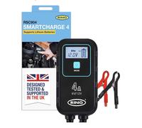 RING SMARTCHARGE 4A Car Charger & Maintainer With Crocodile Clips& Built-In Hook