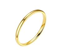 Ring Solid Fashion 925 Women Geometry Silver White Jewelry Ring Rings Spoon Ring (Gold, 6号)