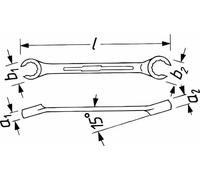 HAZET 612-11X13 160 mm Hexagon Profile Double Box-End Open Wrench - Chrome-Plated