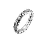 Ring Spin Toy Calming Mind Fidget Necklace Titanium Steel Spinner Decompression Toys Planet Shape Shockproof Manual Anti-Stress Silver