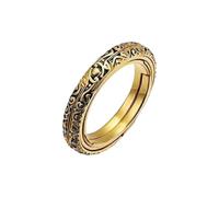 Ring Spin Toy Calming Mind Fidget Necklace Titanium Steel Spinner Decompression Toys Planet Shape Shockproof Manual Anti-Stress Golden