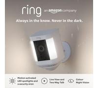 Ring Spotlight Cam Plus Battery Outdoor Security Camera And Spotlight - White