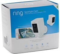 Ring Spotlight Security Camera HD Stick Up Floodlight Cam Battery White Duopac