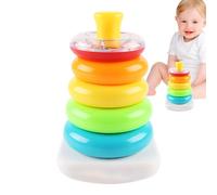Ring Stacking - Bright Learning Building Game for 's from 6 Months | Long Lasting Creatives Educational Sensory Playground Equipment for Boys Girls Kids Room High Chair Travel Car Outdoor Family