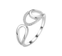 Ring Stacks for Women, Womens Rings Engagement Waterdrop Hollowed Out with Moissanite 14K White Gold Size P 1/2