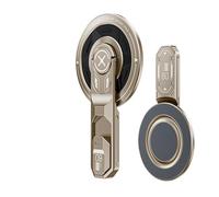 Ring Stand Finger Grip - 9.85x5.7cm Aluminum Alloy 360° Rotating Holder | Foldable Double Magnetic Phone Stand For Video Calls, Live Streaming, Travel & Navigation