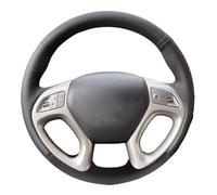 Ring Steering Wheel Cover For Hyundai For Ix35 For Tucson 2011-2015 Car Interior Steering Wheel Hand Stitched Cover Wheel Sleeve Protector(Gray Thread)