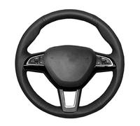 Ring Steering Wheel Cover For Skoda For Octavia For Fabia For Rapid For Spaceback For Superb For 3-Spoke Car Steering Wheel Cover Wheel Sleeve Protector(Black Thread)