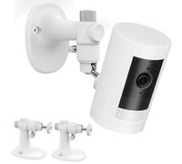Ring Stick Up Cam Wall Mount Bracket, Adjustable Durable Mount Stand Also fit for eufy Arlo Simpllisafe Cam, Drill or No Drill Two Ways Installation Strong Adhesive Easy to Install (2 Pack,White)