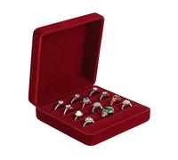 Ring Storage Boxes for Multiple Rings, Velvet Compact and Stylish Travel Jewelry case, Portable Small jewelry Organizer Box Tray Gift for Women, Girl(Red)