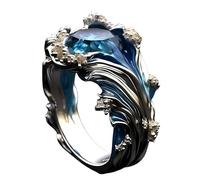 Ring Studs Jewelry Adjustable The Heartbeat Ring Ocean Ring Pearl Zircon Inlaid Ring Inspirational Inspirational Friendship Ocean Jewelry Gift Accessories Toys Rings, one size, Stainless Steel, No