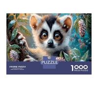 Ring-Tailed Lemur 1000 Piece Jigsaw Snow-Dusted Bough As A Family Weekend Activities Stress Relief Unique Pattern Home Display 38x26cm/1000pcs