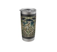 Ring Tailed Lemur Art Deco Night Sky Constellations Stainless Steel Insulated Tumbler