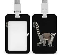Ring-Tailed Lemur Funny ID Badge Holder with Lanyard Name Card Holders for Work Nurse Teacher
