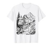 Ring Tailed Lemur Hiking Mountain Backpack Camping Trail Value Graphic T-Shirt